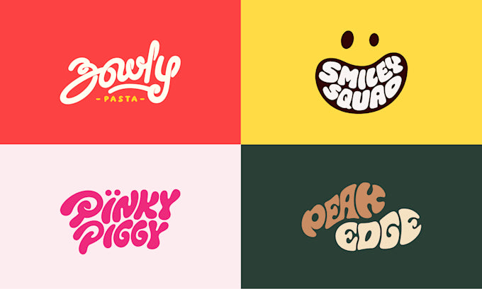 I will design custom typography logo with playful hand lettering